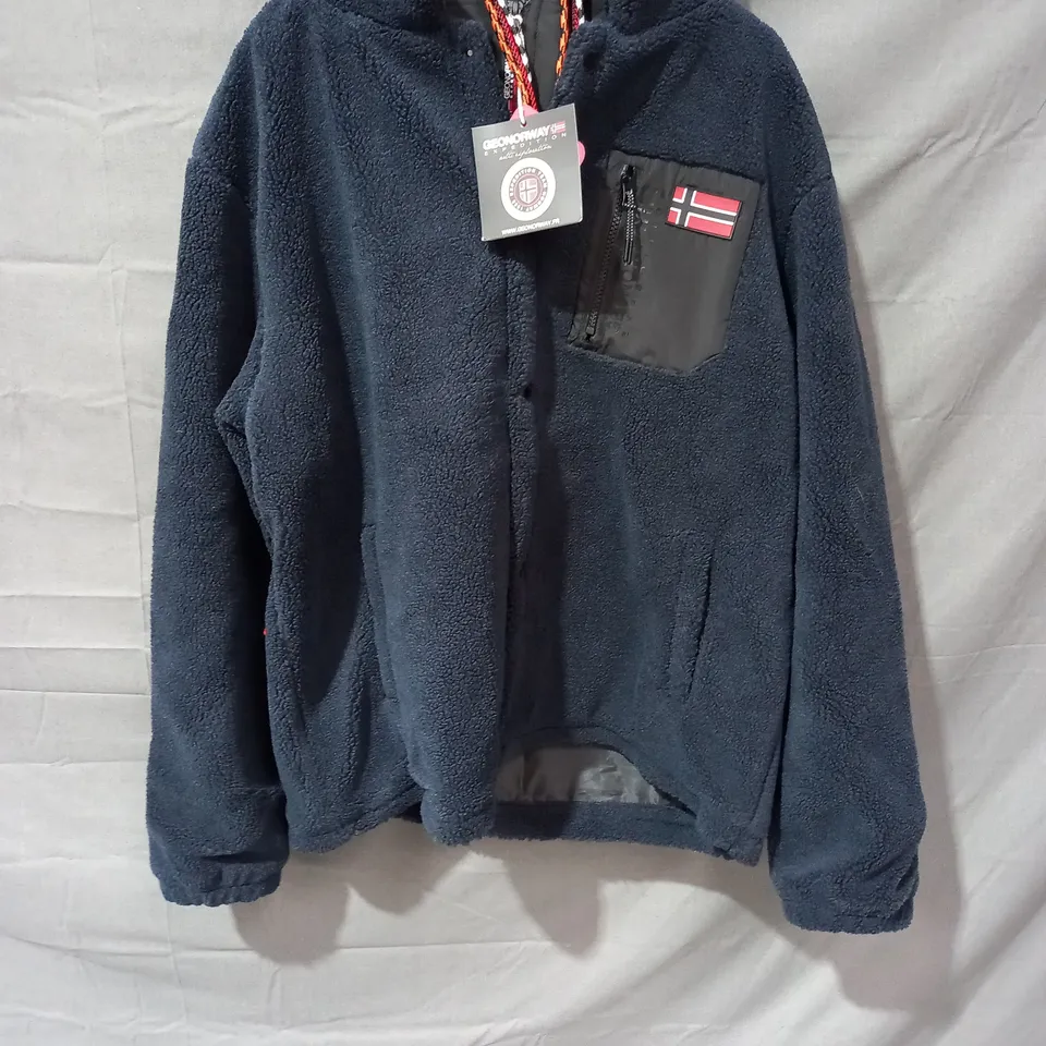 GEONORWAY UGOVANH MEN EO 054 NAVY JACKET WITH HOOD IN NAVY - XL