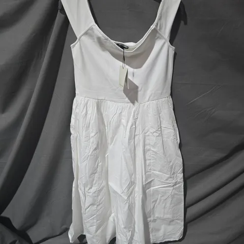 NOBODY'S CHILD WHITE BARDOT MIDI DRESS – UK 14 (EU 42, US 10)