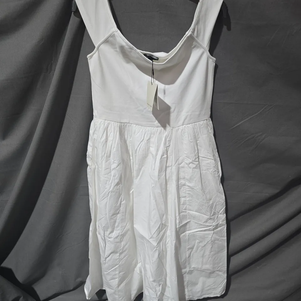 NOBODY'S CHILD WHITE BARDOT MIDI DRESS – UK 14 (EU 42, US 10)
