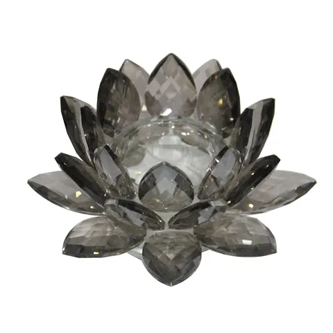 JM BY JULIEN MACDONALD LARGE LOTUS FLOWER CRYSTAL CANDLE HOLDER