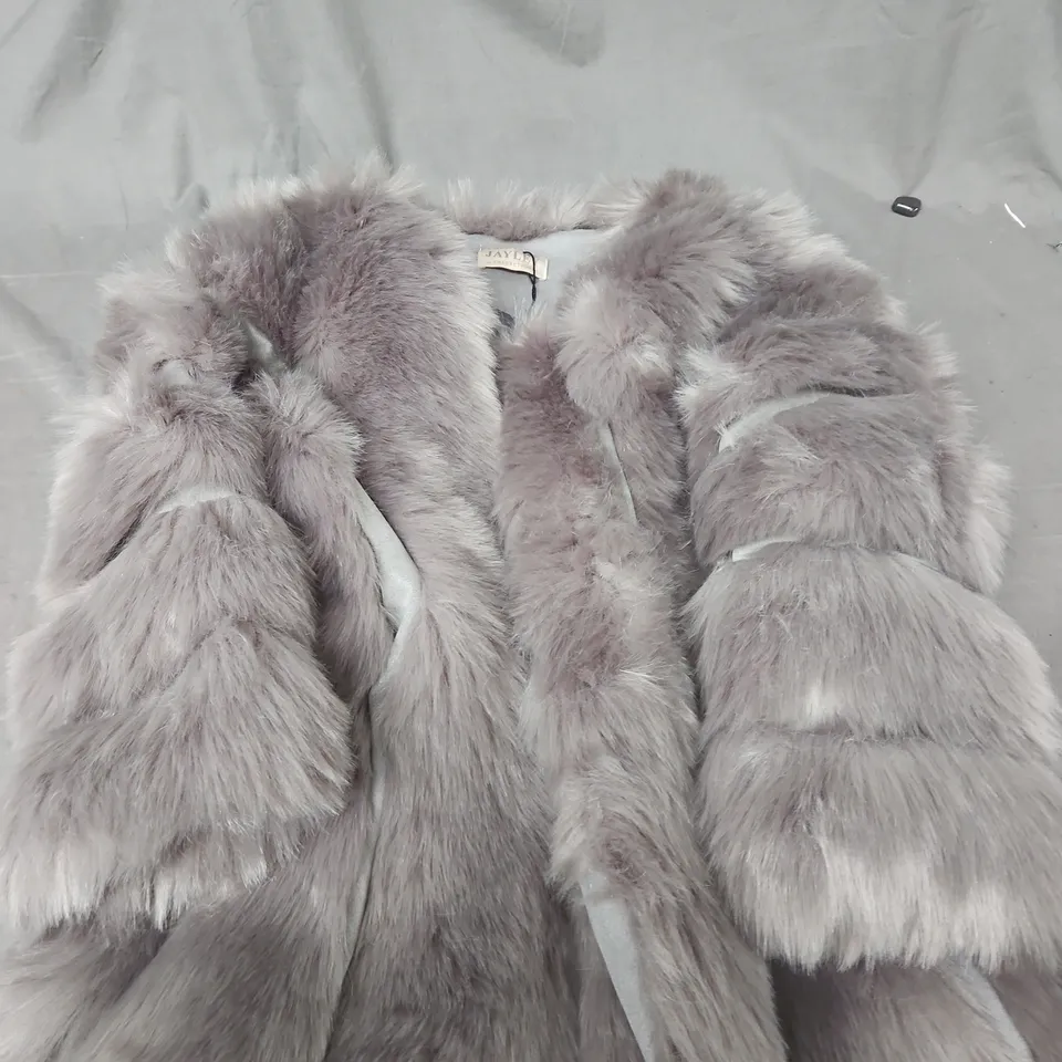 JAYLEY COLLECTION FAUX FUR COAT – ONE SIZE