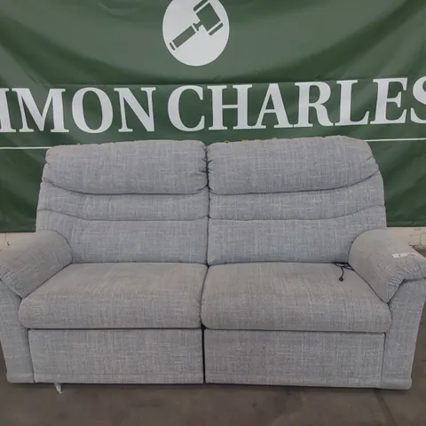 QUALITY BRITISH DESIGNER G PLAN MALVERN POWER RECLINING THREE SEATER SOFA BEACH DUCK EGG FABRIC