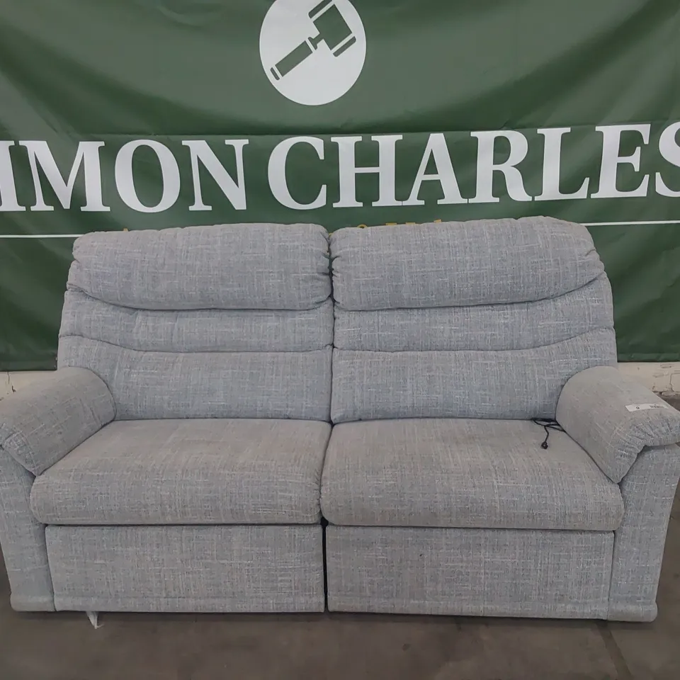 QUALITY BRITISH DESIGNER G PLAN MALVERN POWER RECLINING THREE SEATER SOFA BEACH DUCK EGG FABRIC