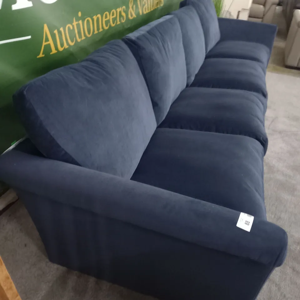 DESIGNER BRITISH MADE SCARLETT AQUA CLEAN NAVY FABRIC SOFA SECTIONS