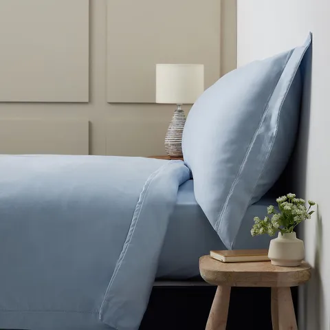 NORTHERN NIGHTS 400TC COTTON TENCEL 4 PIECE DUVET SET WITH STITCH DETAIL