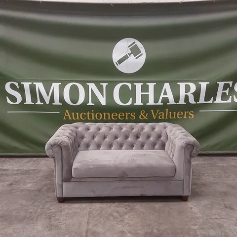 CHESTER FABRIC 2 SEATER SOFA - GREY 