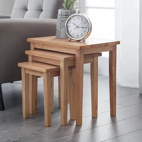 BOXED CLEO NEST OF TABLES - NATURAL OAK FINISH (1 BOX)