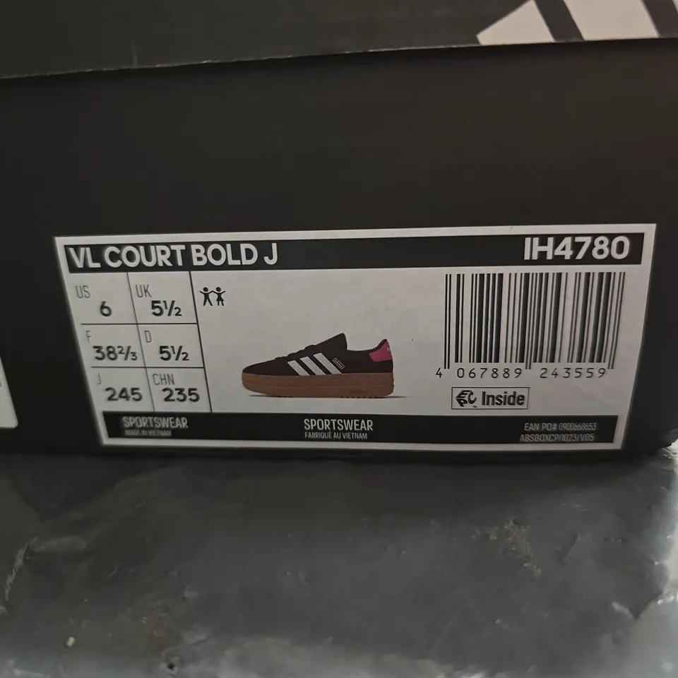 ADIDAS VL COURT BOLD JUNIOR SNEAKERS – BURGUNDY/MAROON UK 5.5