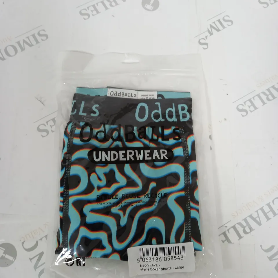 ODDBALLS NEON LAVA MENS BOXER SHORTS - SIZE L