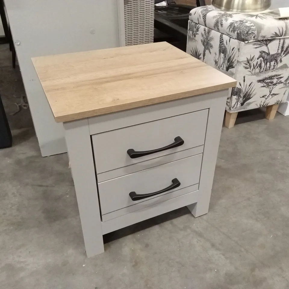 DESIGNER 2 DRAWER BEDSIDE