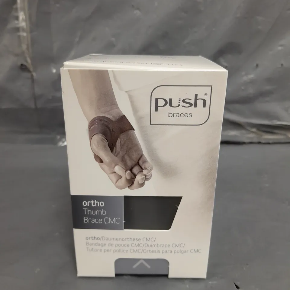 BOXED AND SEALED PUSH ORTHO CMC THUMB BRACE (LEFT - SIZE 1
