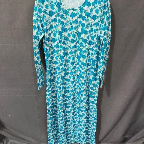 PATRA WOMEN'S BLUE FLORAL MAXI DRESS SIZE S