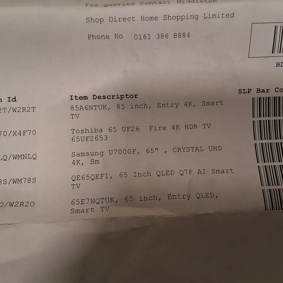PALLET CONTAINING 5 ASSORTED DAMAGED TVS