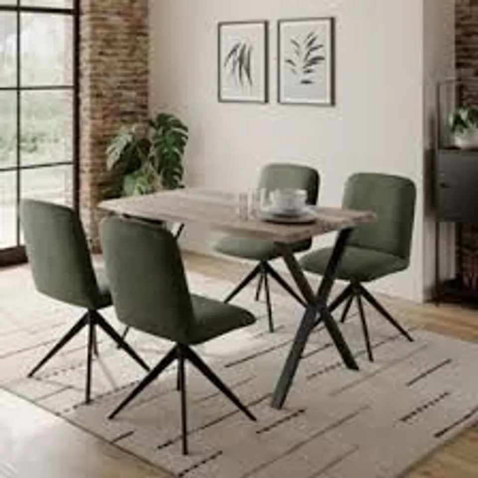 BOXED EZRA II RECTANGULAR COMPACT DINING TABLE - RUSTIC WOOD EFFECT