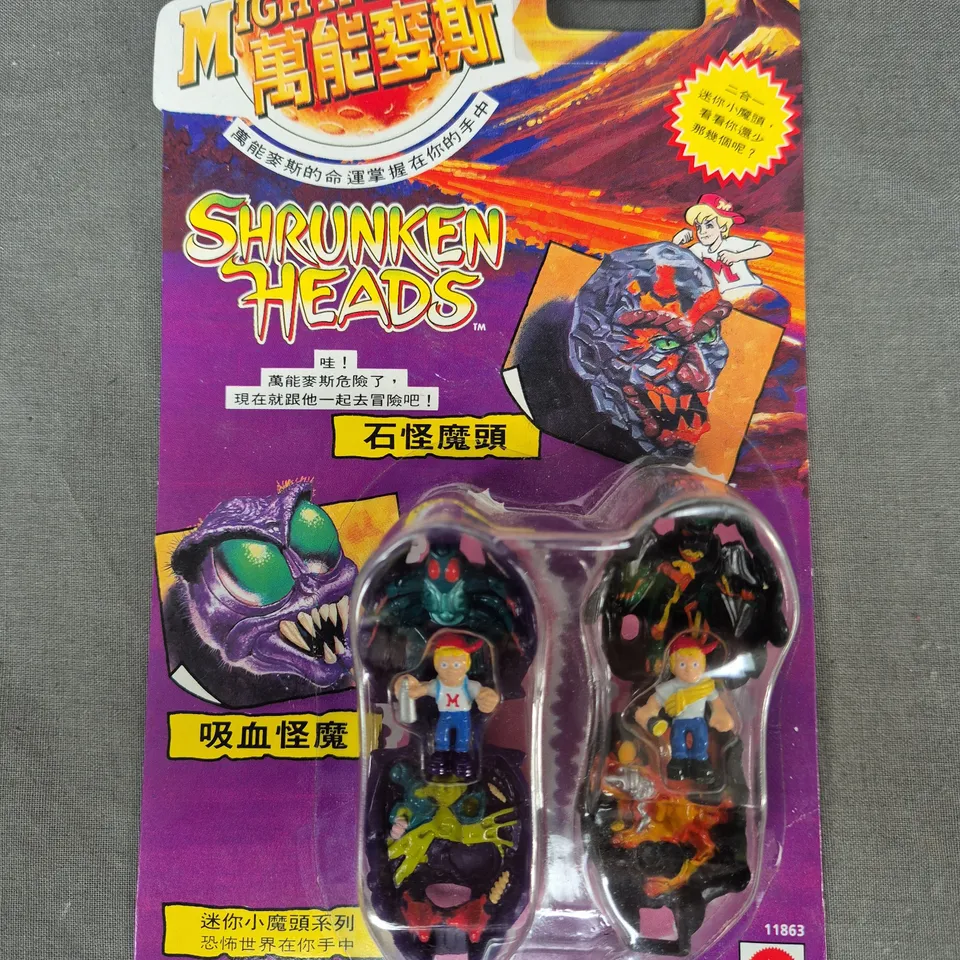 MIGHTY MAX SHRUNKEN HEADS SEALED IN ORIGINAL PACKAGING