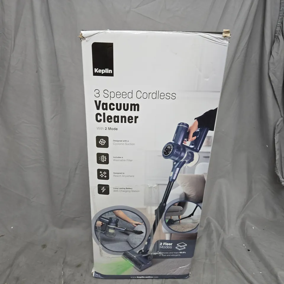 BOXED KEPLIN 3 SPEED CORDLESS VACUUM CLEANER