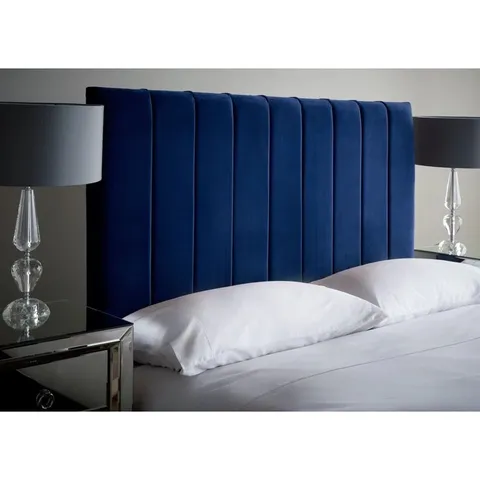 BOXED THERESA UPHOLSTERED HEADBOARD - 5FT KING IN NAVY BLUE (1 BOX)