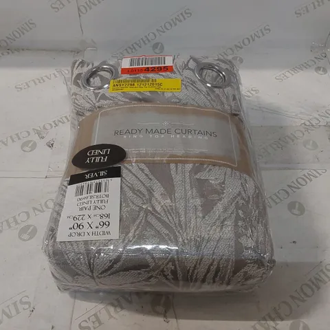 BAGGED ZAMORA CHENILLE JACQUARD RING TOP CURTAINS PAIR - 168 x 229cm