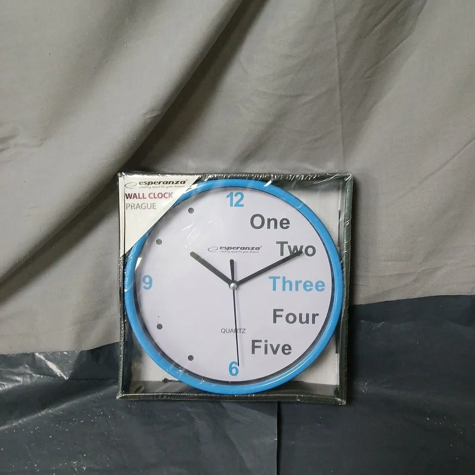 ESPERANZA WALL CLOCK PRAGUE – BLUE BEZEL