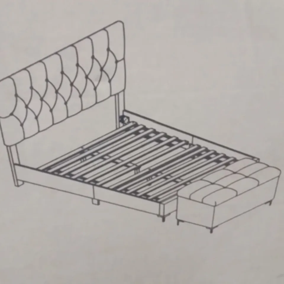 BRAND NEW DOUBLE PLATFORM BED WITH STORAGE BENCH  -LIGHT BLUE-