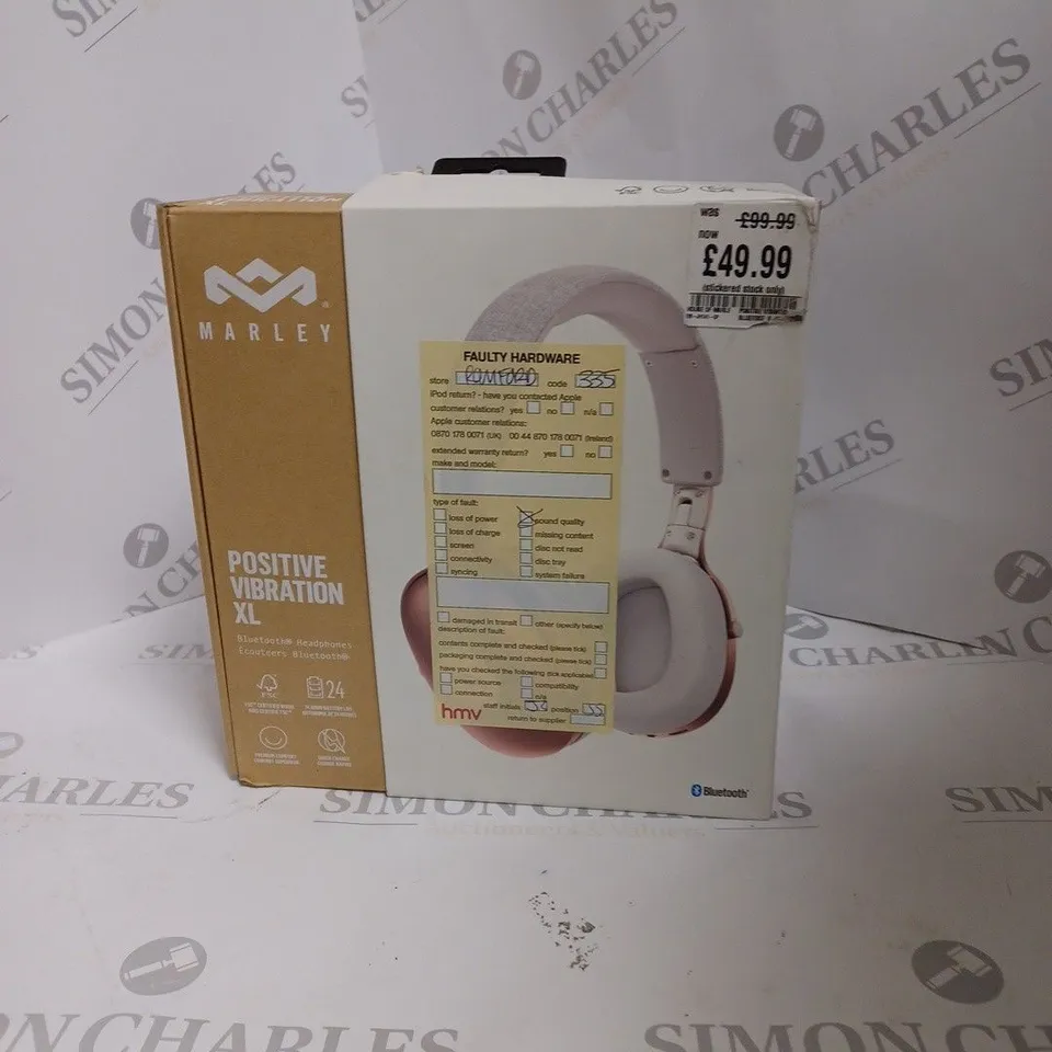 BOXED HOUSE OF MARLEY POSITIVE VIBRATION XL BLUETOOTH HEADPHONES EM-JH141-CP