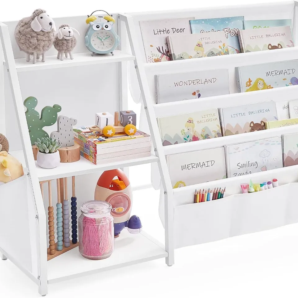 BOXED SONGMICS KIDS BOOKSHELF, TOY ORGANISER - WHITE 