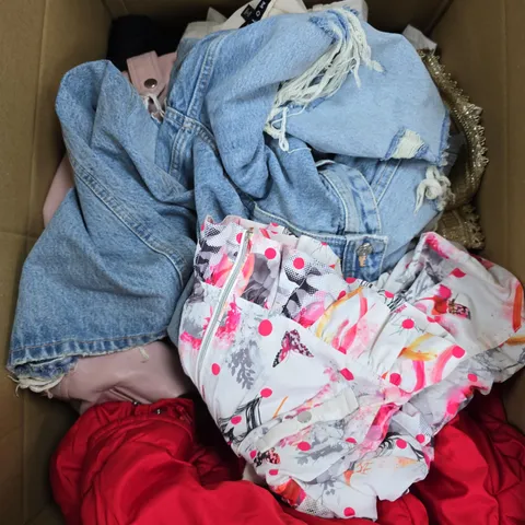 APPROXIMATELY 20 ASSORTED CLOTHING PRODUCTS IN VARIOUS STYLES & SIZES