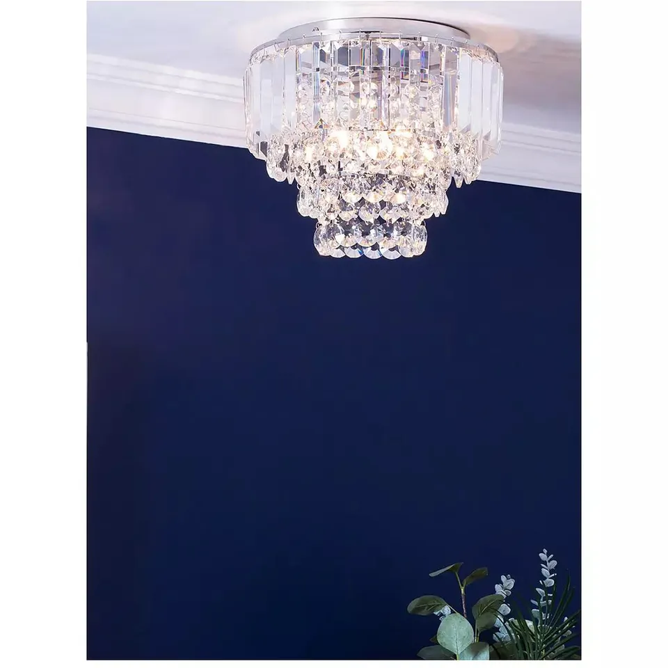 BHS PALADINA FLUSH CEILING LIGHT - SATIN BRASS/CLEAR