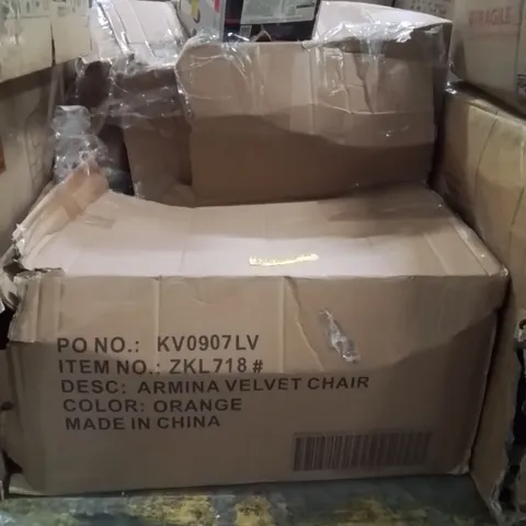 BOXED EDGELEY VELVET TUFTED ARMCHAIR