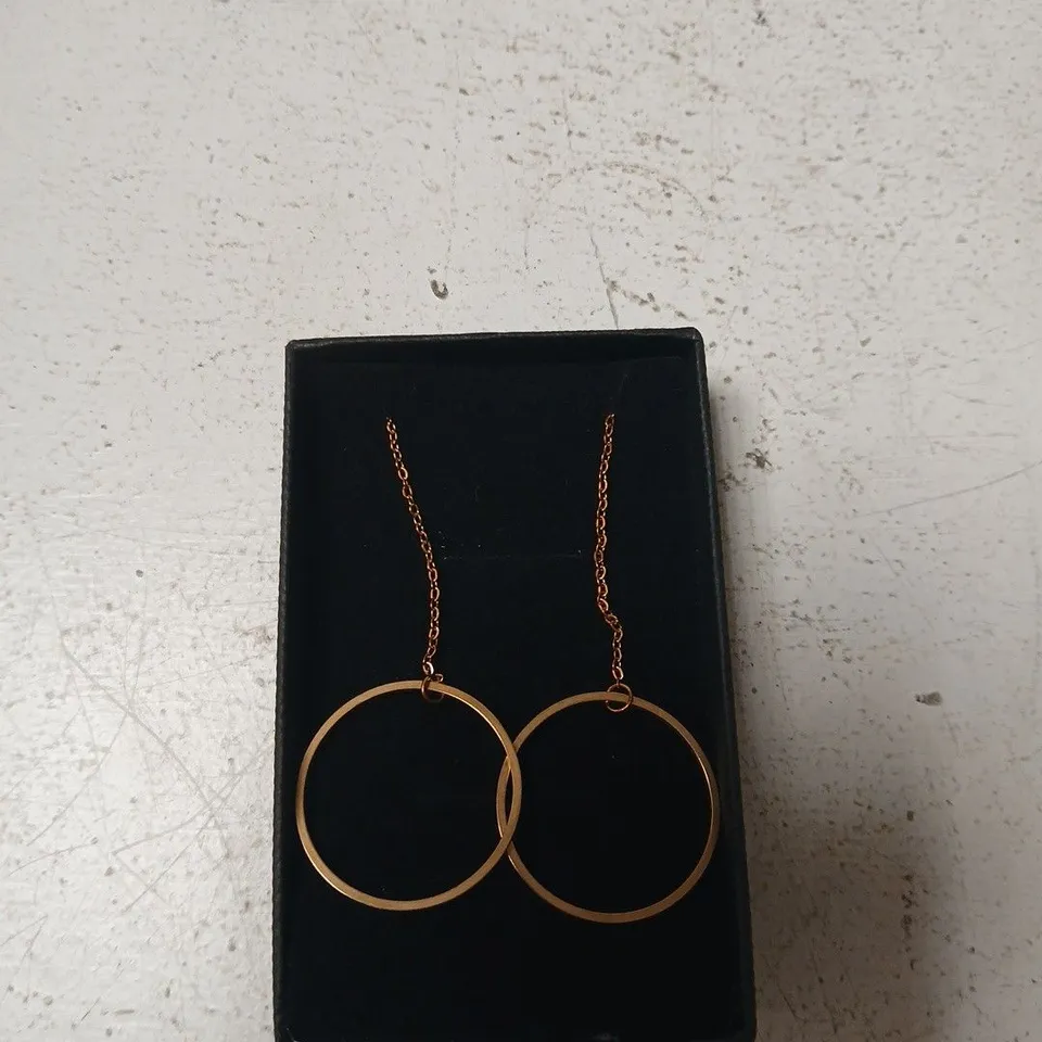 ATLAS OF DREAMS GOLD-TONE HOOP DROP EARRINGS