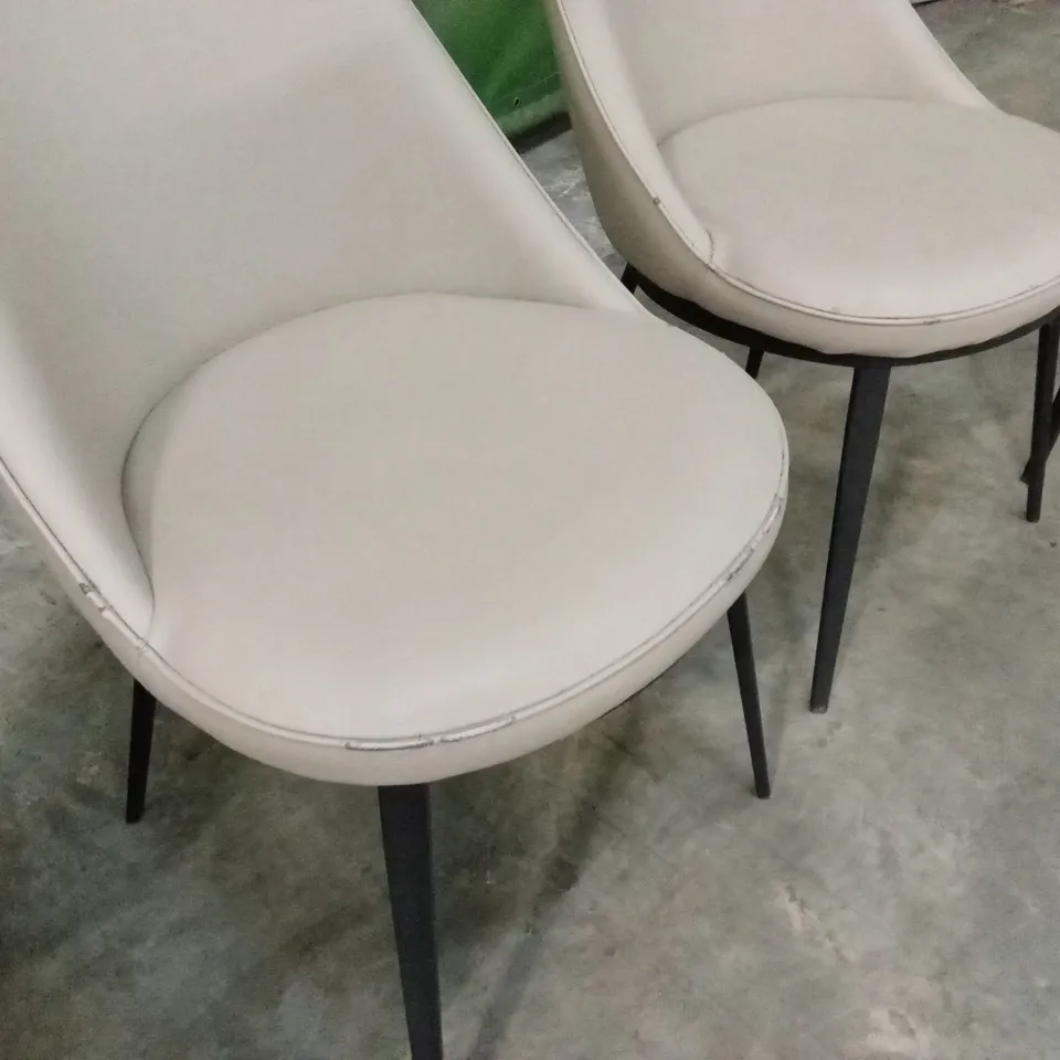 SET OF DESIGNER FAUX LEATHER CHAIRS // 4 x DINING CHAIRS AND 2 x BARSTOOLS