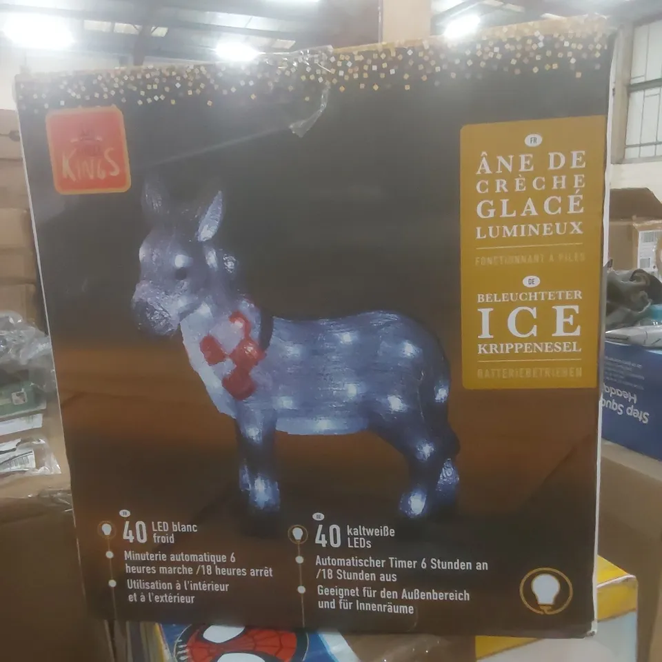 BOXED THREE KINGS INLIT ICE NATIVITY DONKEY RRP £26