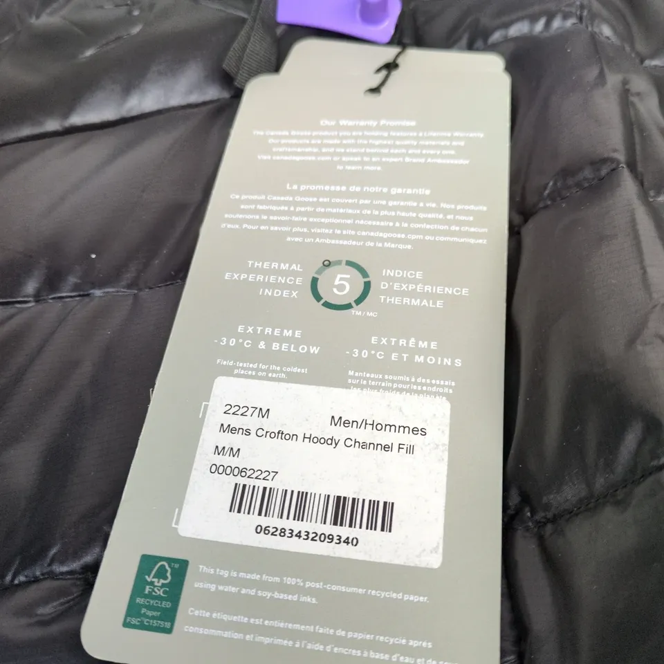 CANADA GOOSE BLACK MEDIUM ZIP UP JACKET WITH TAGS