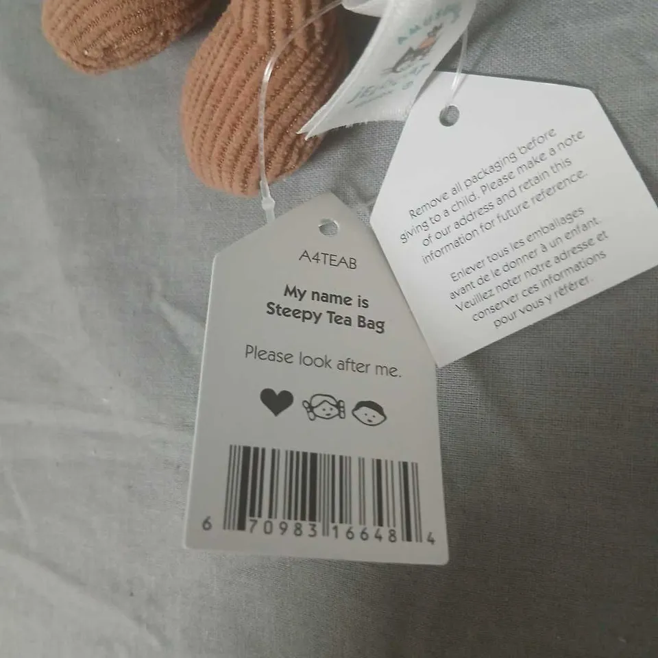 JELLYCAT AMUSEABLES STEEPY TEA BAG PLUSH - LONDON