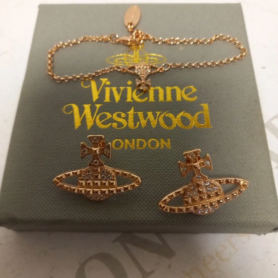 BOXED VIVIENNE WESTWOOD EARRING AND BRACELET SET 