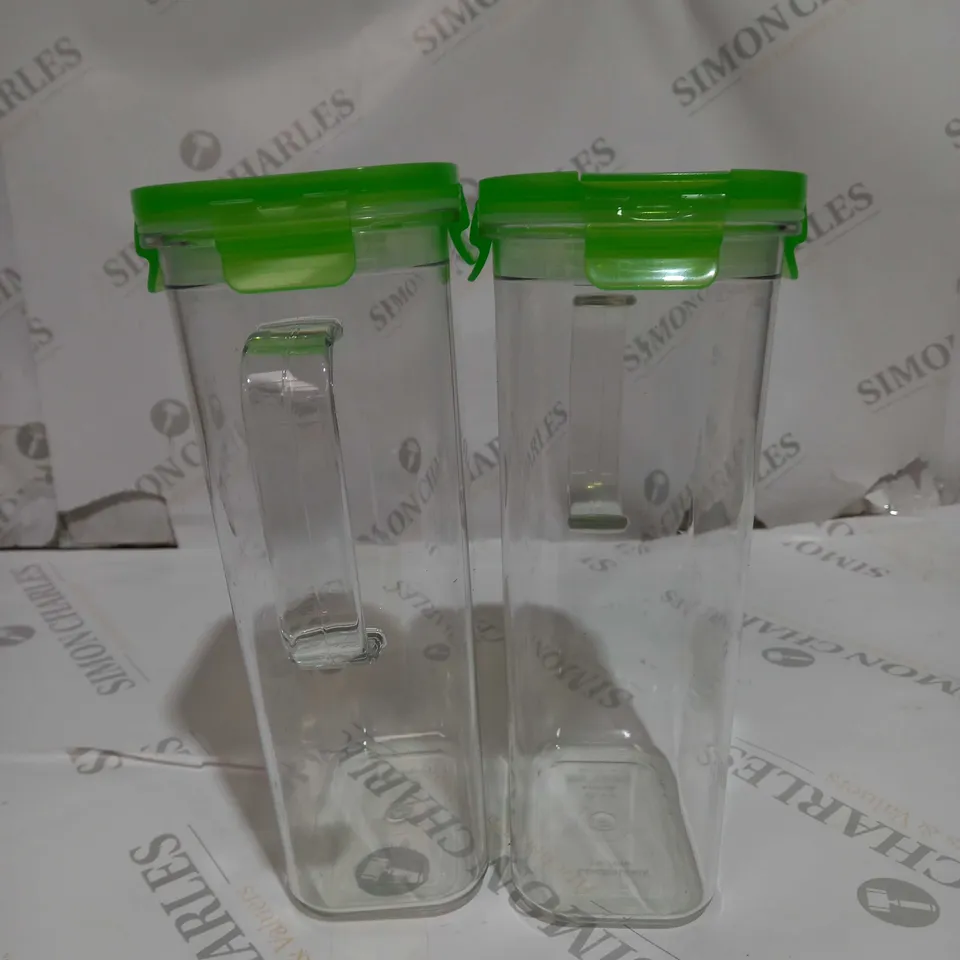 BOXED LOCK AND LOCK SET OF 2 DRINK JUGS IN LIME GREEN