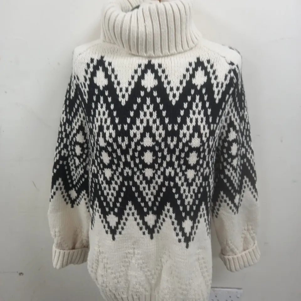 H&M ROLL NECK FAIRISLE JUMPER - EUR M