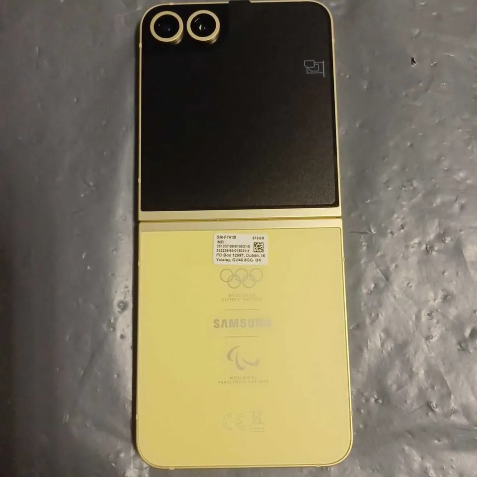 BOXED SAMSUNG GALAXY Z FLIP6 12GB 512GB OLYMPIC THEMED PHONE IN YELLOW - SM-F741B