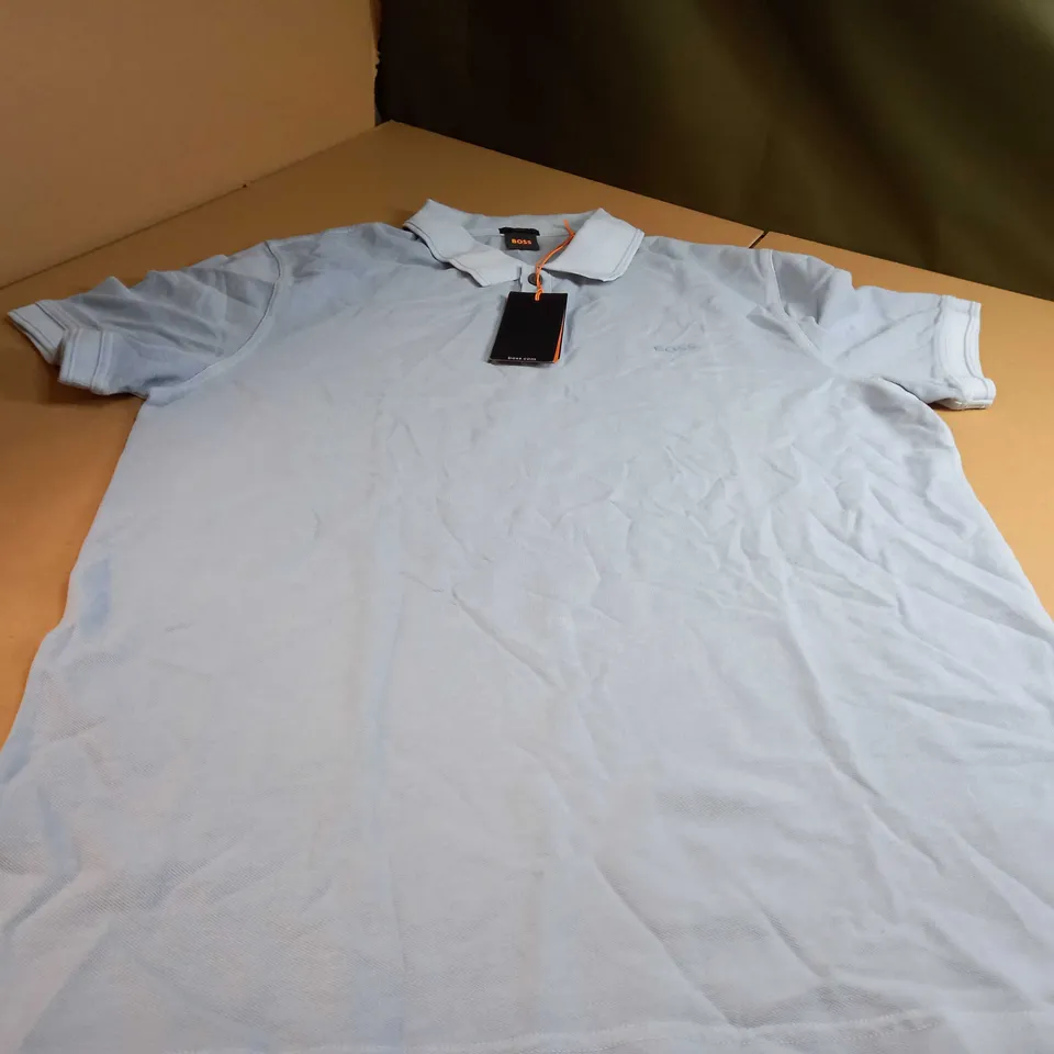 BOSS SLIM FIT LIGHT BLUE/LOGO POLO - XXL