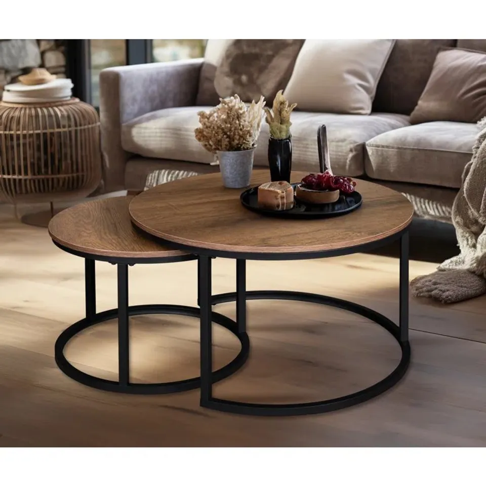BOXED MAAG FRAME 2 PIECE NEST COFFEE TABLE SET (1 BOX)