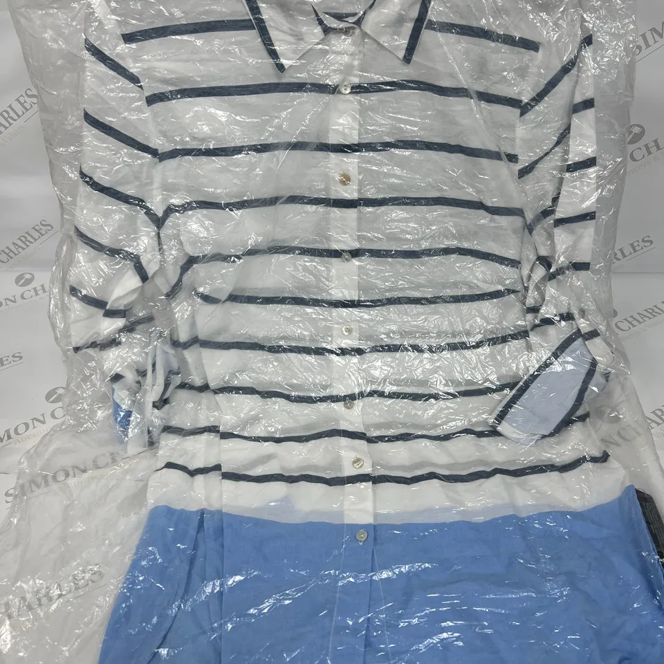 ROMAN STRIPED SHIRT IN WHITE AND BLUE SIZE 12