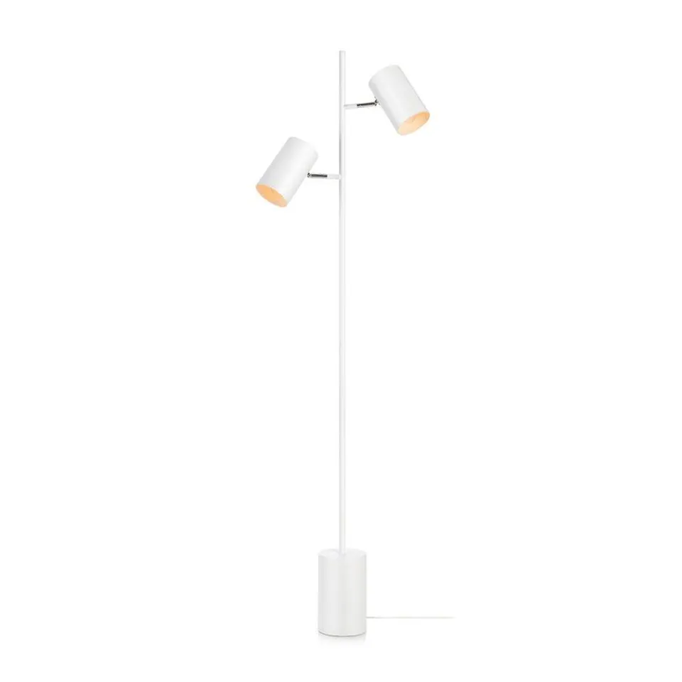 BOXED TWIN 144CM READING WHITE FLOOR LAMP