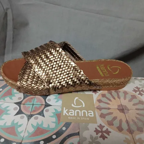 KANNA DULCE-TRENZ BROWN WOVEN SANDALS – UK4 (EU37) MADE IN SPAIN