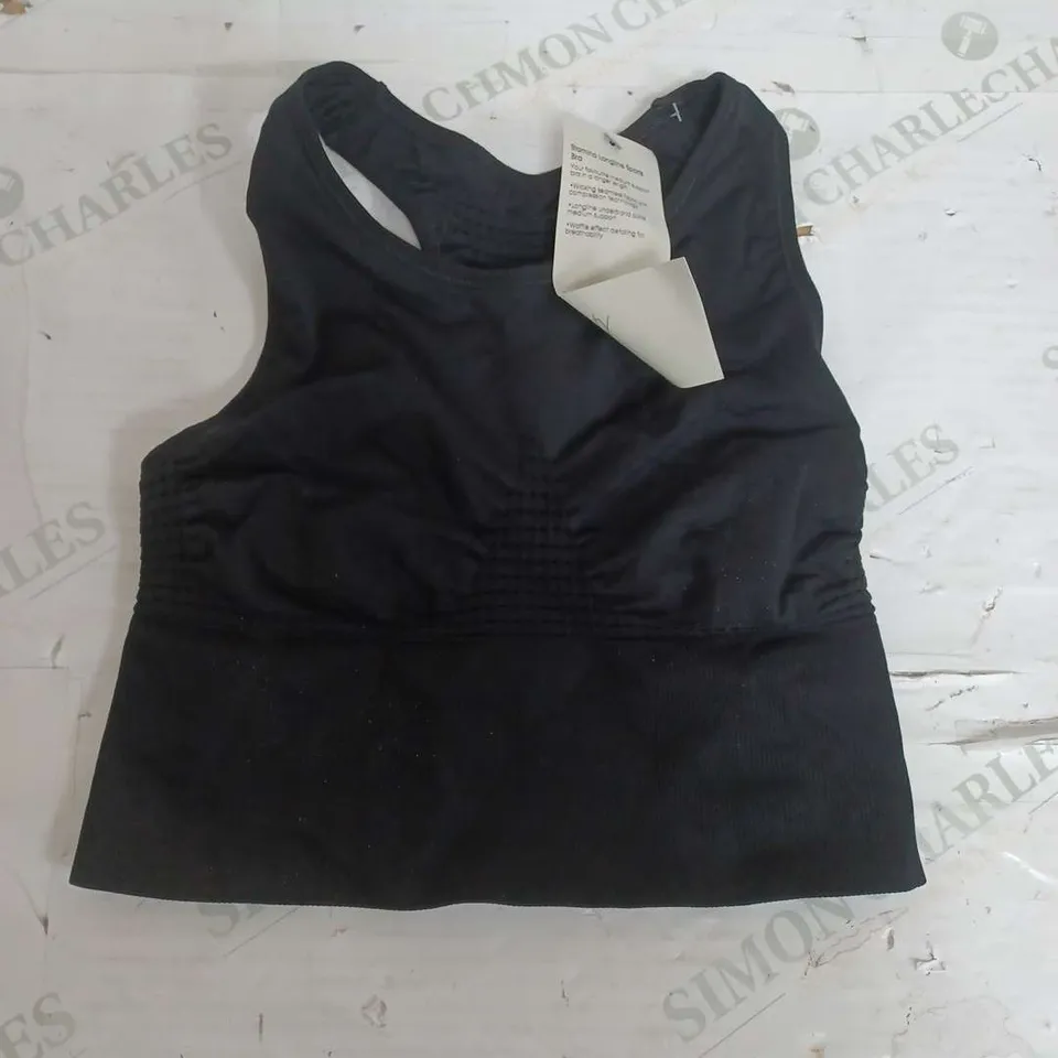 SWEATY BETTY STAMINA LONGLINE SPORTS BRA IN BLACK - MEDIUM