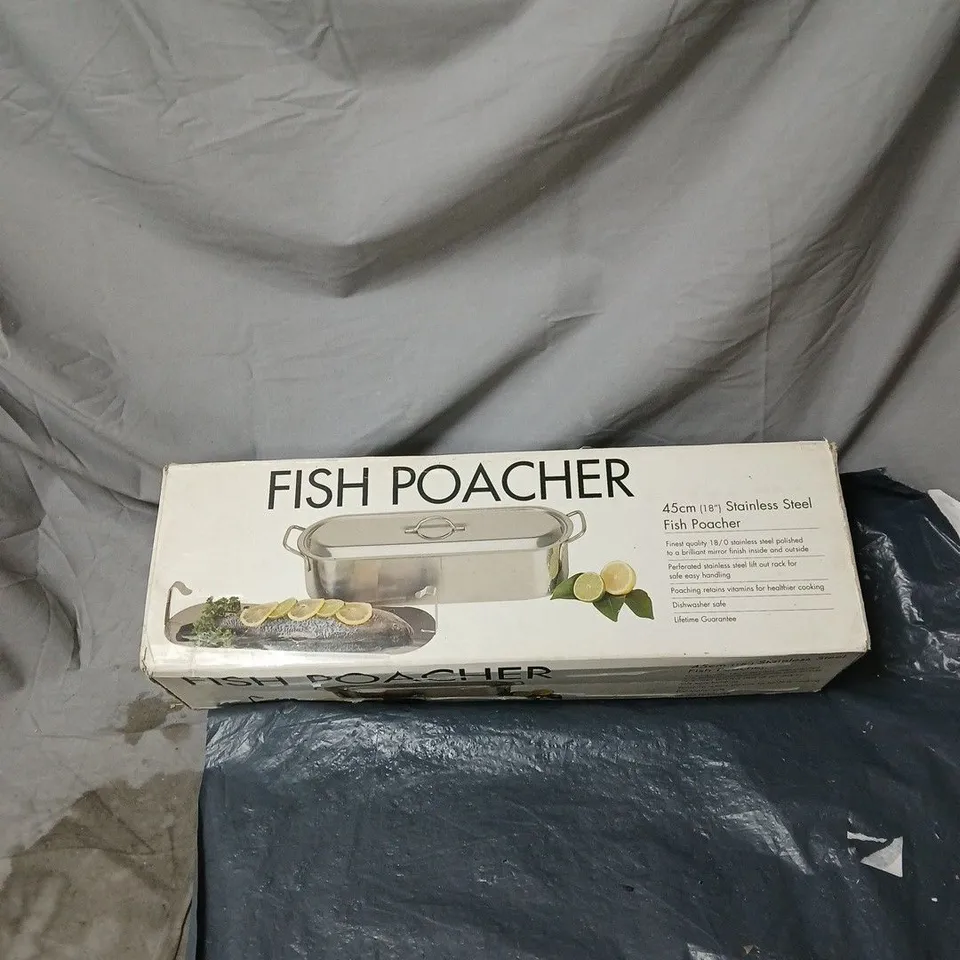 FISH POACHER 45CM STAINLESS STEEL BOXED