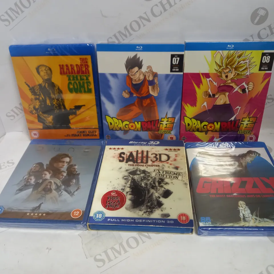 LOT OF APPROXIMATELY 28 BLU-RAYS, TO INCLUDE DRAGONBALL, SAW, THE HARDER THEY COME, ETC