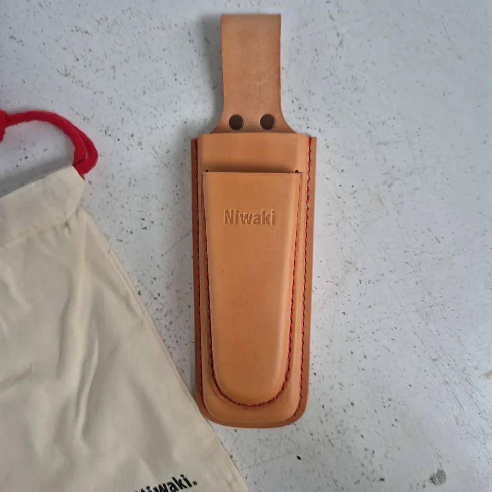 NIWAKI LEATHER KNIFE/TOOL SHEATH WITH BELT LOOP – TAN