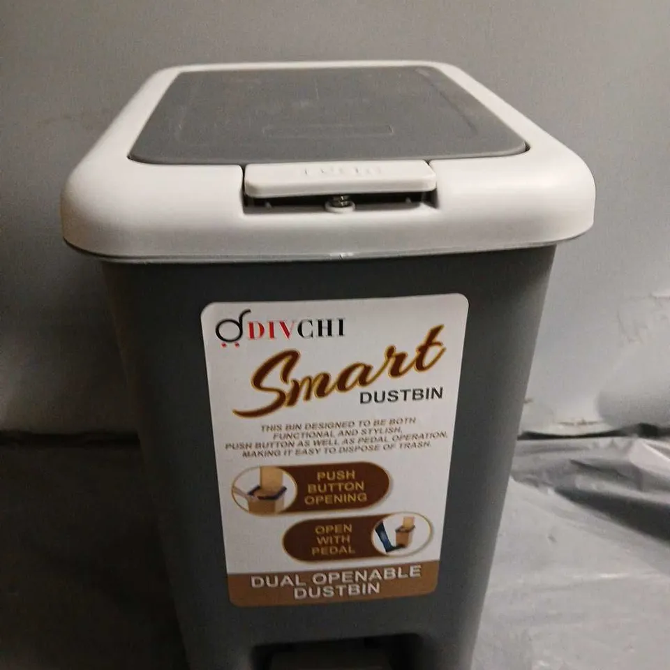 BOXED DIVCHI SMART DUSTBIN IN GREY