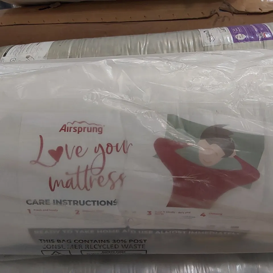 QUALITY BAGGED AND ROLLED 4'6" DOUBLE ORTHOPAEDIC AIRSPRUNG MATTRESS 