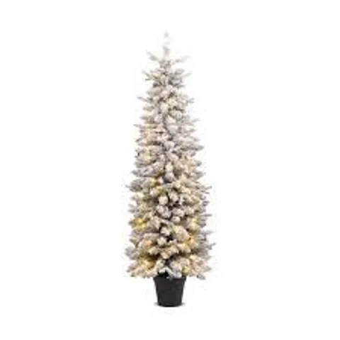 BOXED ARTIFICIAL PRE-LIT CHRISTMAS TREE SNOW FLOCKED XMAS TREE